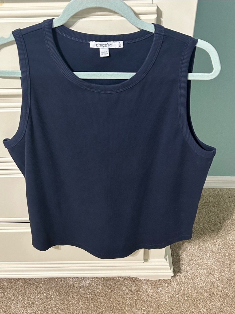 Chico's Navy Sleeveless Crewneck Tank
